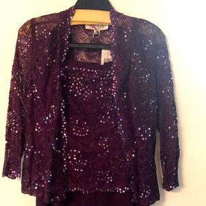 Emma Street Set-camisole, jacket, and chiffon pant